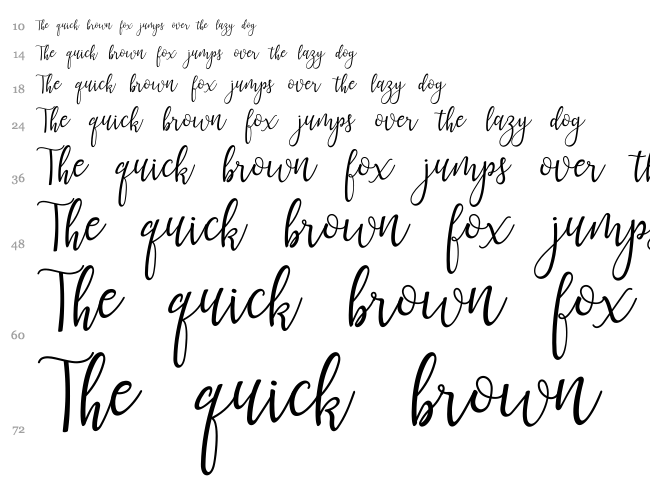 Lanara Script font waterfall